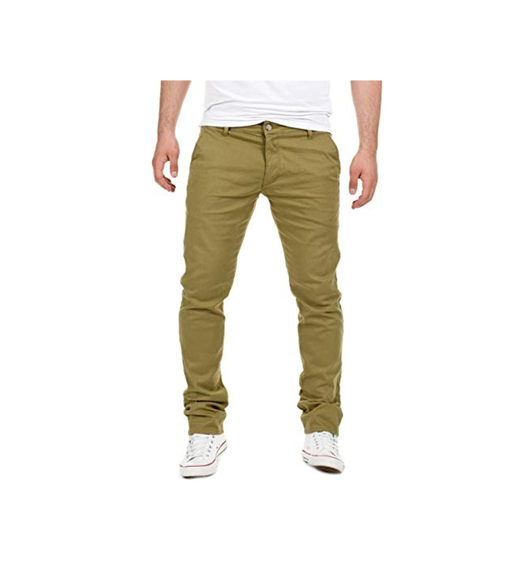 Fashion Yazubi Pantalones Hombre Casuales Deporte Elásticos Chino Pantalon, Verde