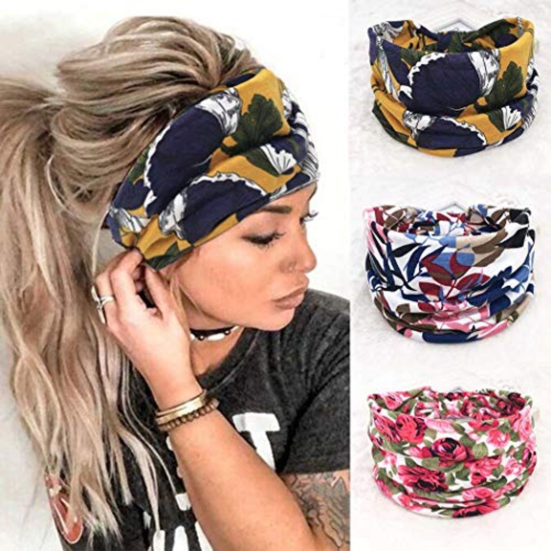 Products Zoestar Boho diademas anchas para la cabeza con estampado elegante para yoga,