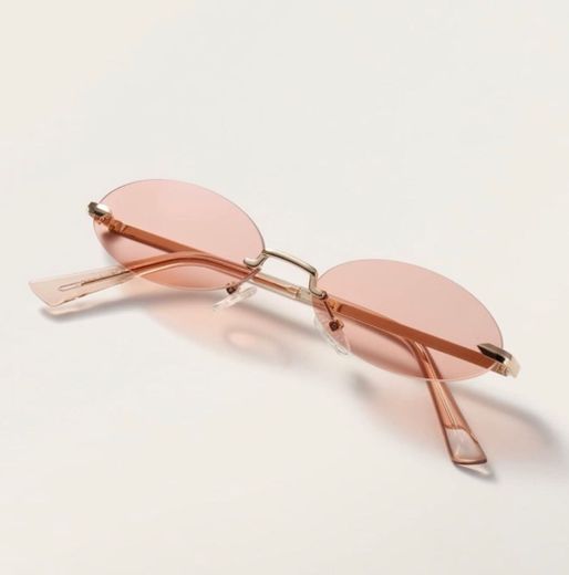 Rimless Frame Sunglasses With Case SHEIN 