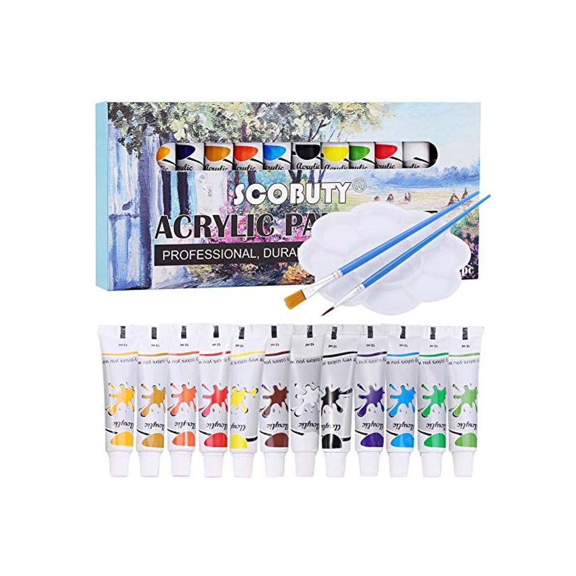 Social Pinturas Acrílicas, Acrylic Paint Set, Set de 12