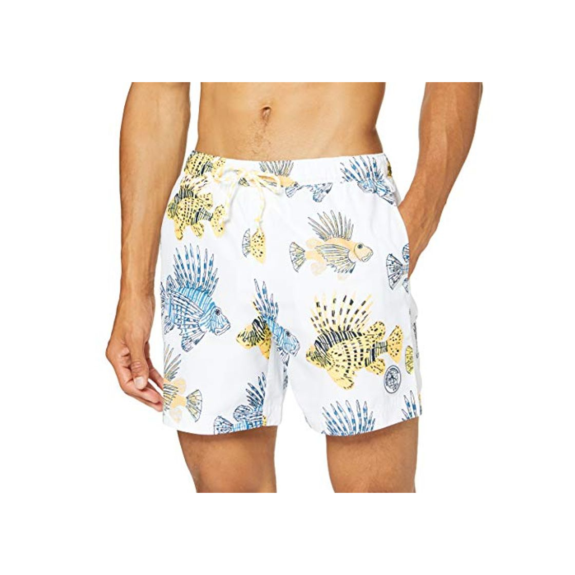 Moda Original Penguin Fish Volley Short, Blanco