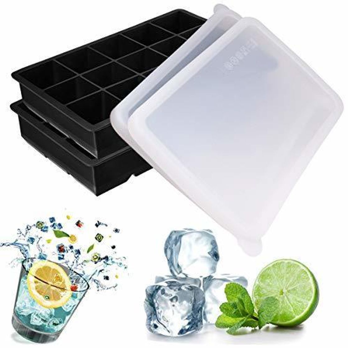 Elemento de la categoría hogar Dokpav 2PCS 3.3 * 3.3cm- Bandeja de Cubitos de Hielo con Tapa