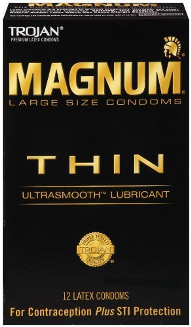 Producto Trojan Magnum Thin lubricado látex condoms-12 ct