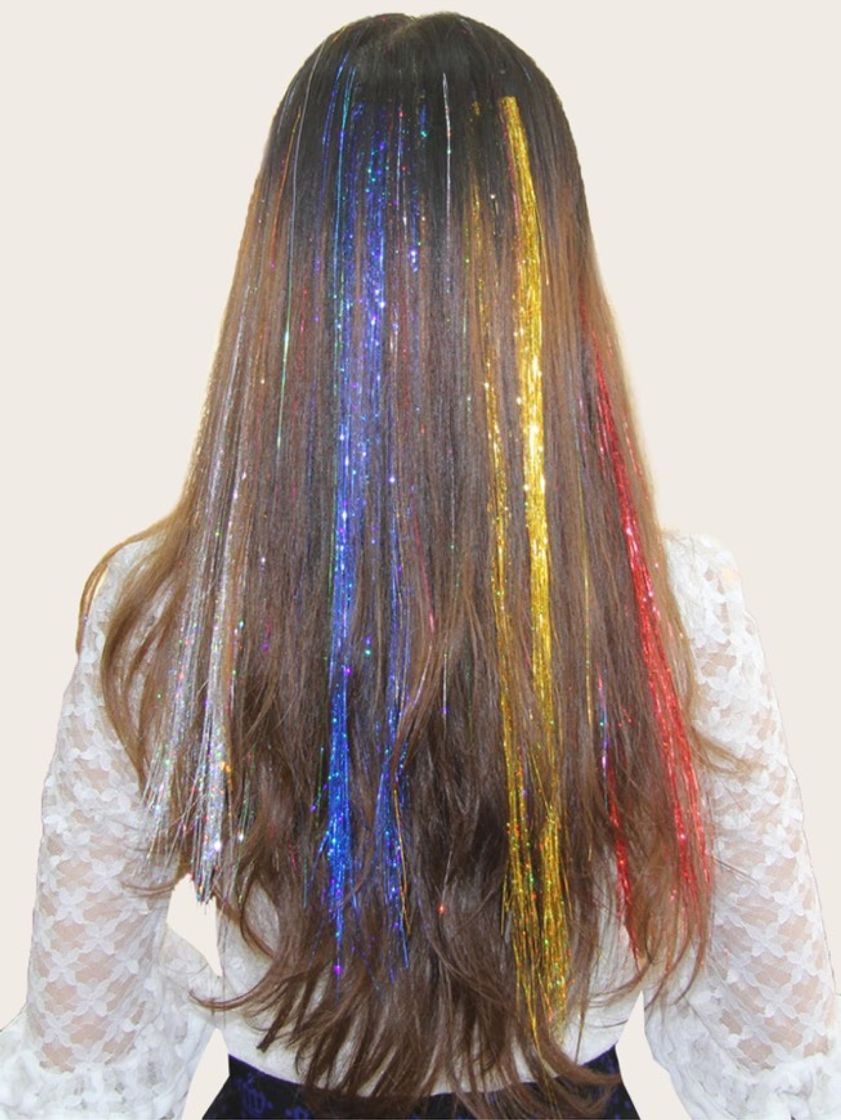 Moda Extensión de pelo brillante clip in 10 paquetes 🔥💖✨