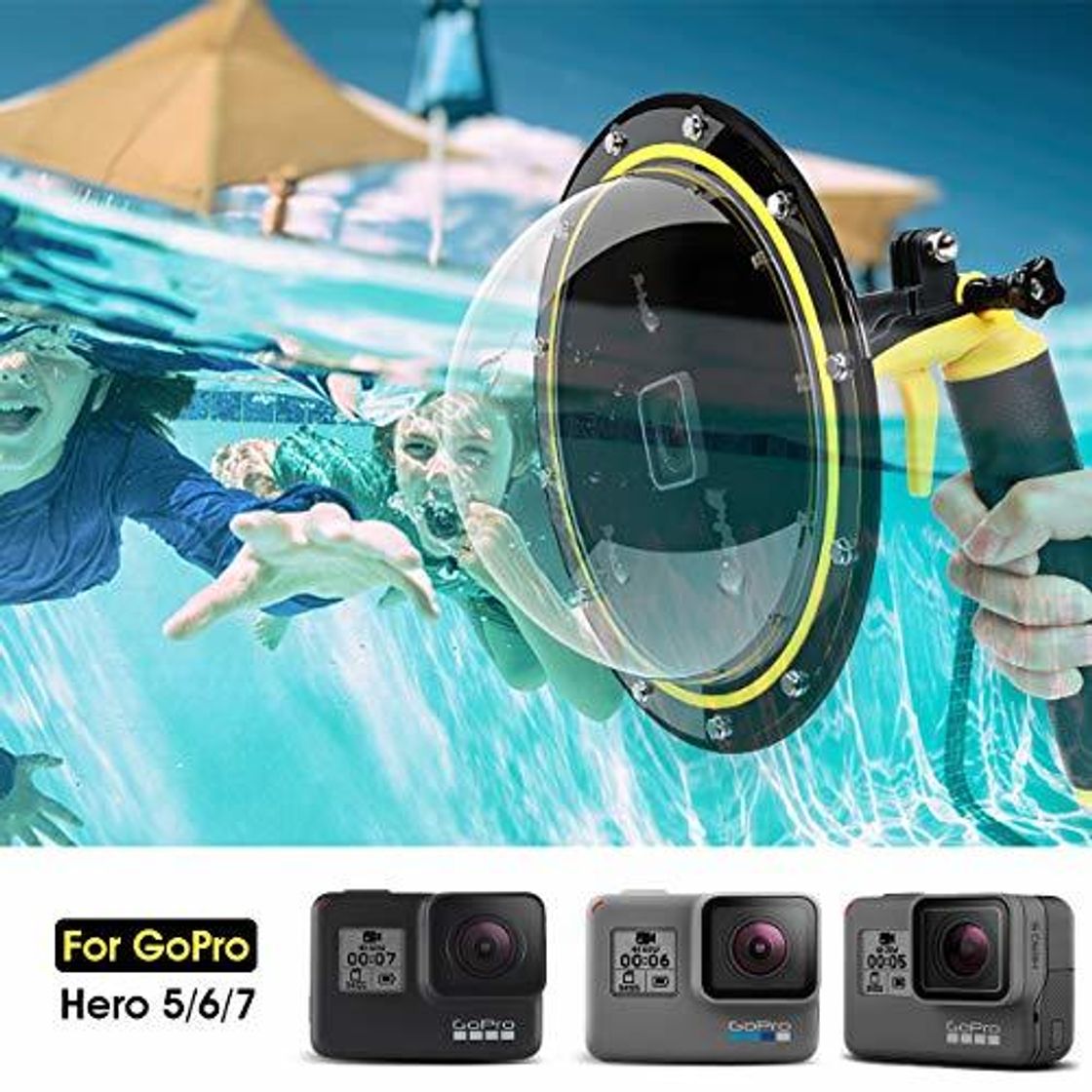 Electrónica Telesin Puerto de Domo para GoPro Hero 7/6/5 Black/2018