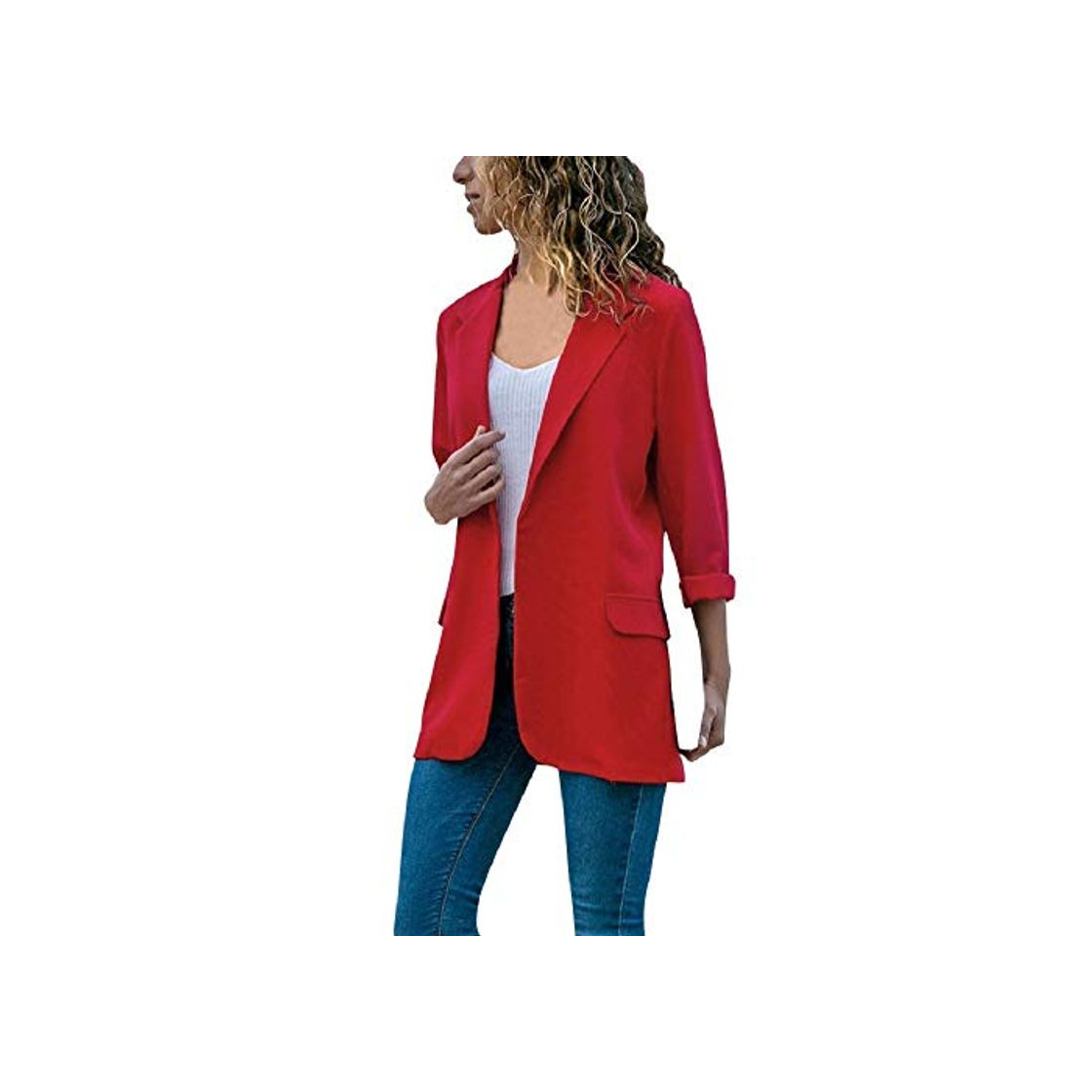 Producto Mujeres Blazer Elegante Oficina Traje de Chaqueta Outwear Casual STRIR