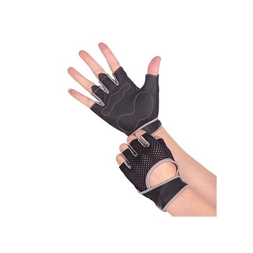 Guantes de Fitness Guantes de la aptitud unisex Deportes antideslizantes Equipo medios guantes del dedo antideslizantes respirables al por mayor de los guantes de montar al aire libre Guantes de Gimna