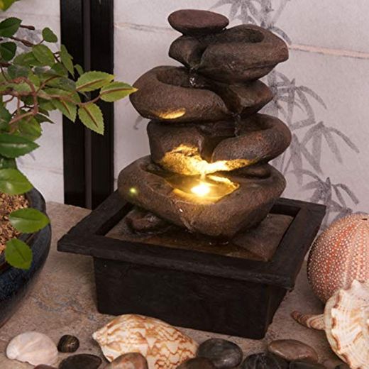 Creative Touch Zen Flow - Fuente de agua para interiores con luz