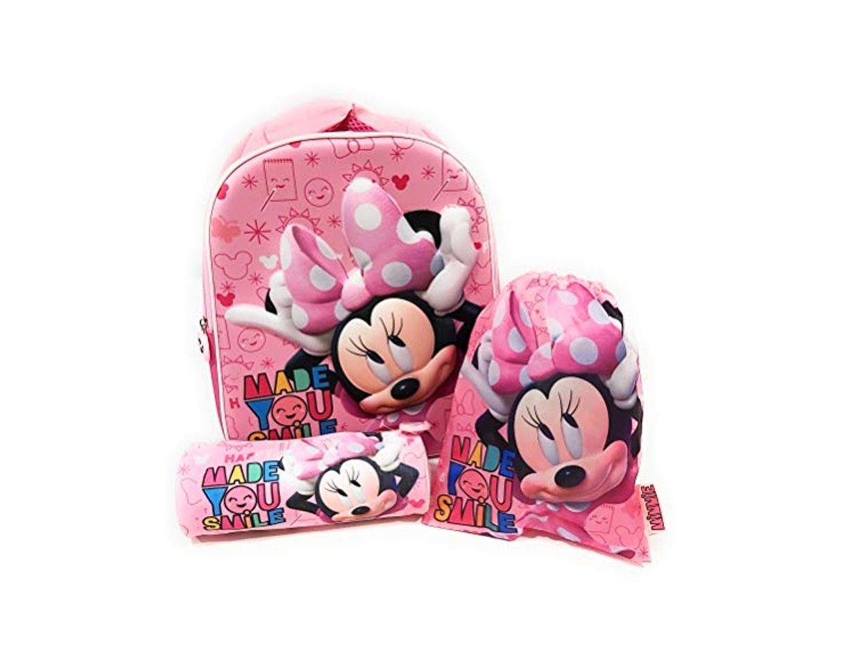 Social Mochila Minnie Mouse 3D Infantil para niñas (32 cms)