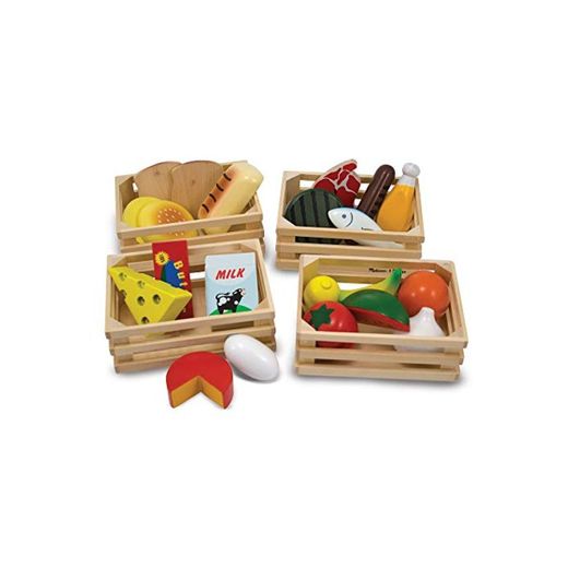 Melissa & Doug Groups Wooden Play Food Comida de Juego de Madera,