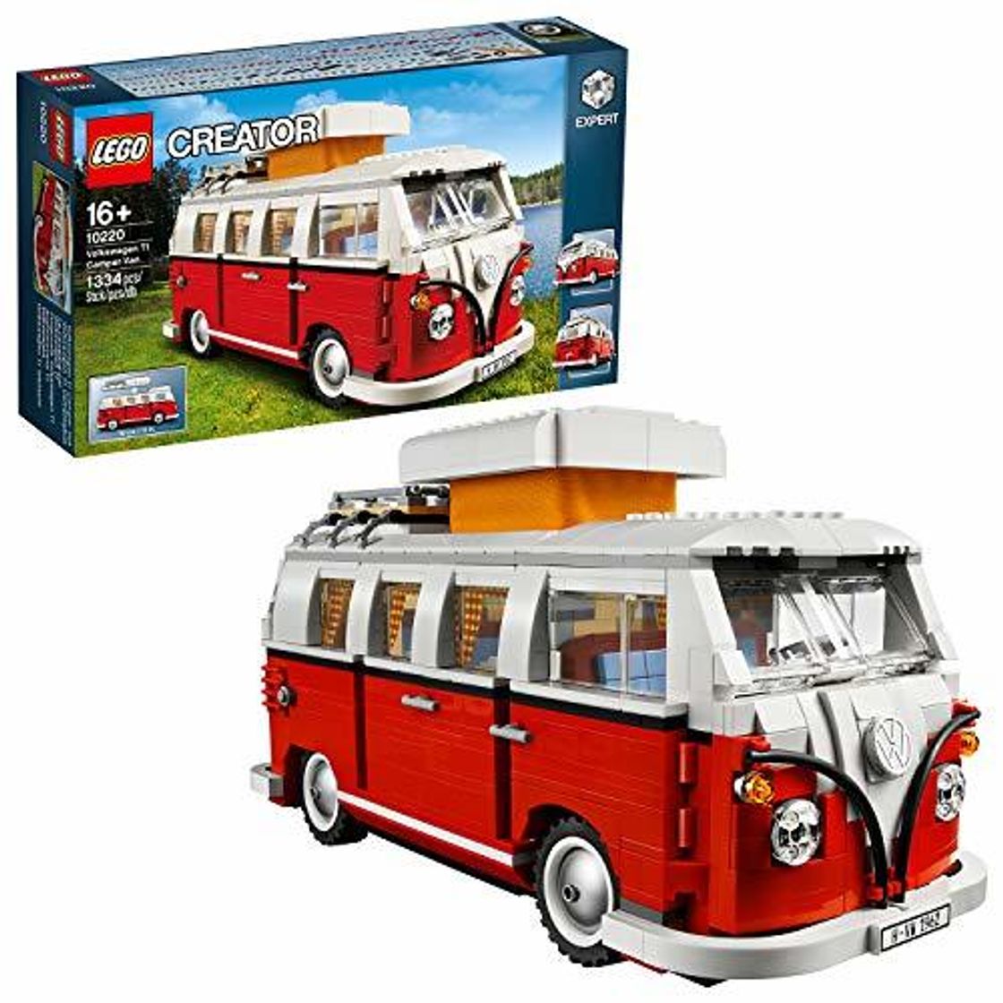 Social LEGO Creator Expert-Furgoneta Volkswagen T1, Juguete de construcción de Camper Van Blanca