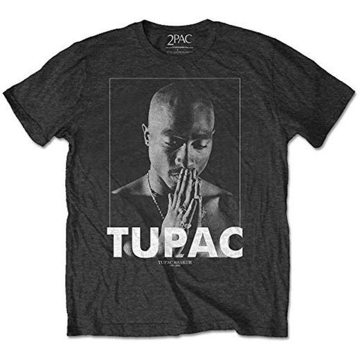 Rockoff Trade Tupac Praying Camiseta, Gris