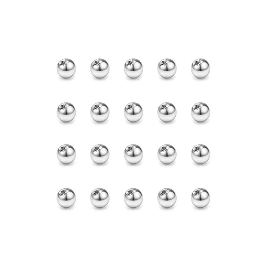 Fashion FECTAS 20pcs Acero Inoxidable Piercing Bolas Plata Piezas de Repuesto Piercing Joyería