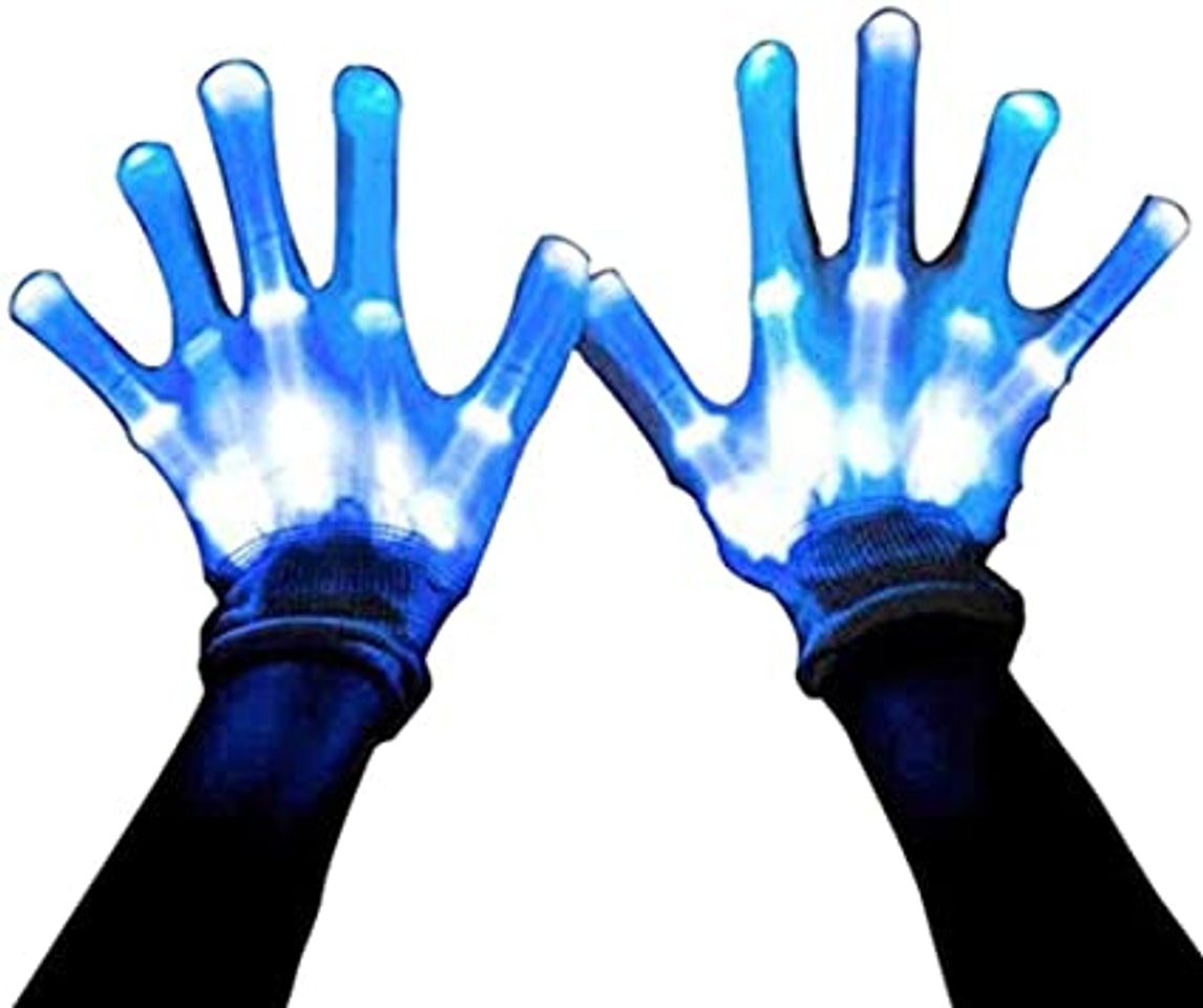 Moda Guantes de esqueleto con luz led