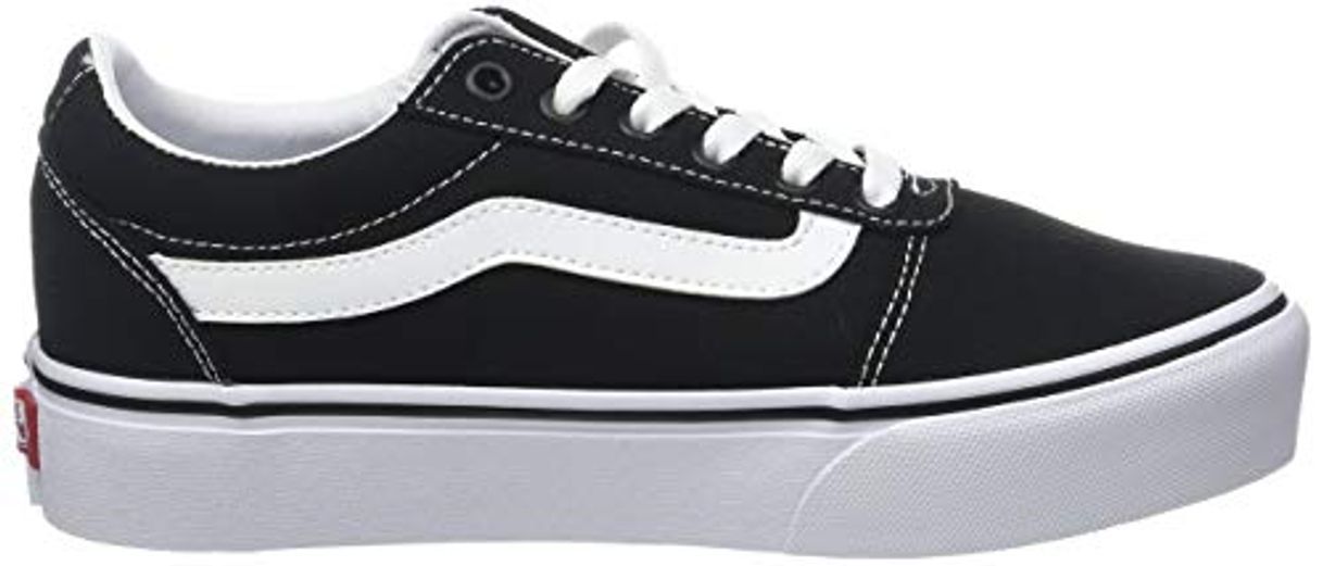 Social Vans Ward Platform Canvas Zapatillas Mujer, Negro
