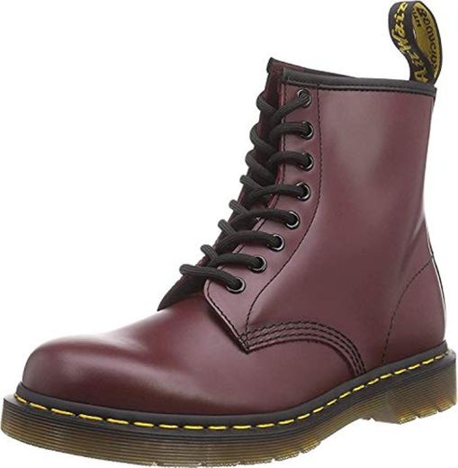 Dr. Martens 1460 Smooth, Botas Militares Unisex Adulto, Rojo