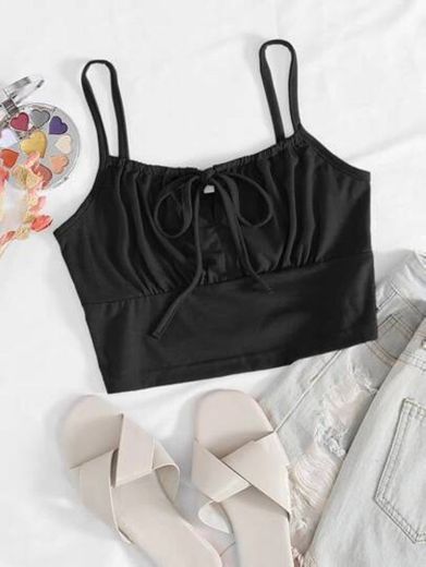 Black Ruched Bust Cami