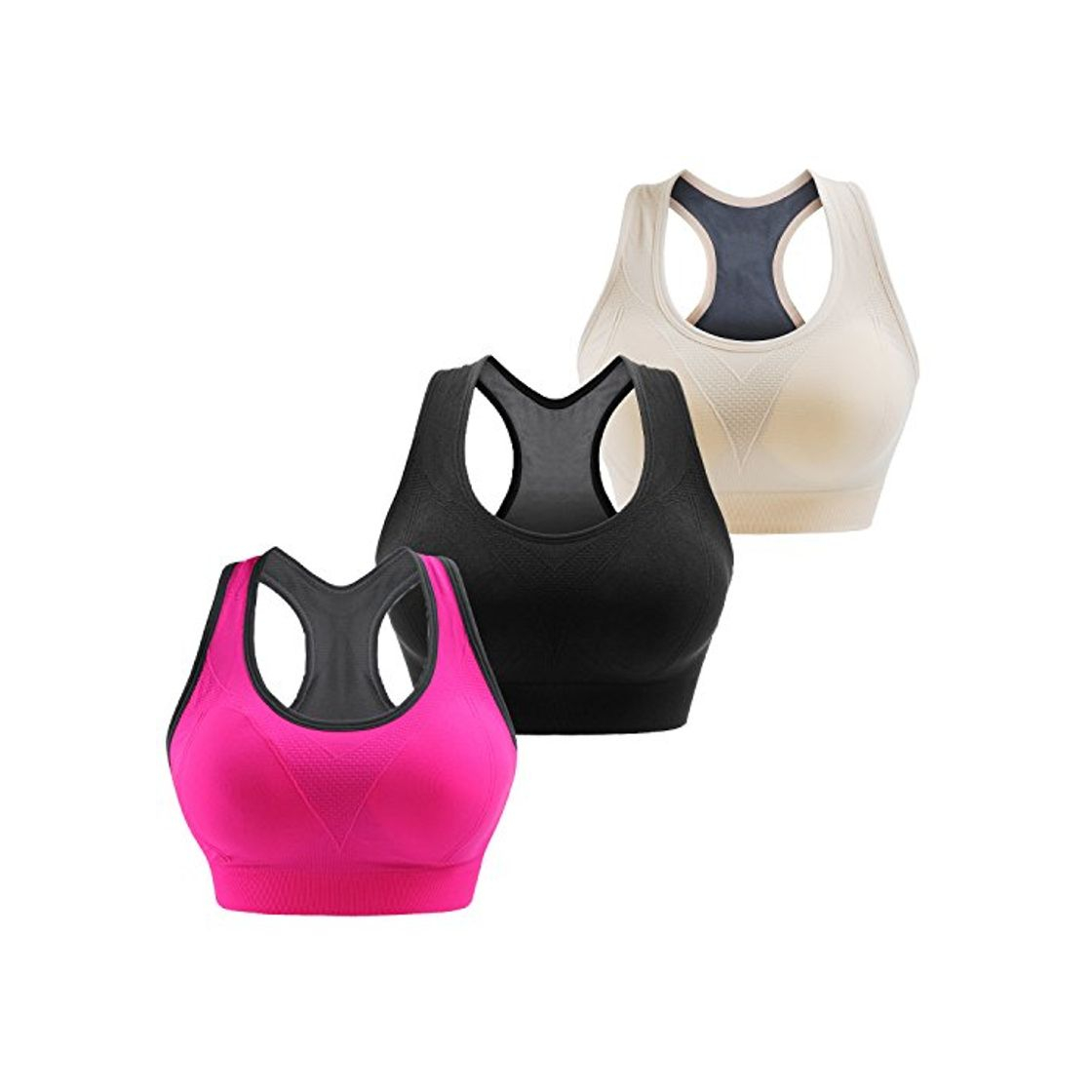 Moda Libella Mujer Sujetador Deportivo Push Up Bustier con Amplio Correas Fitness Yoga