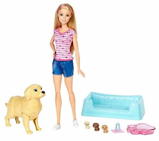 Barbie y sus perritos sorpresa, muñeca con accesorios