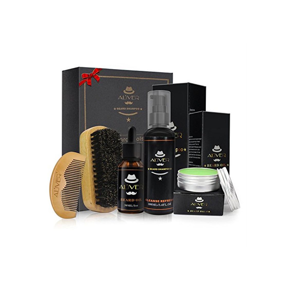 Productos ALIVER Kit para el cuidado de la barba, aceite para barba