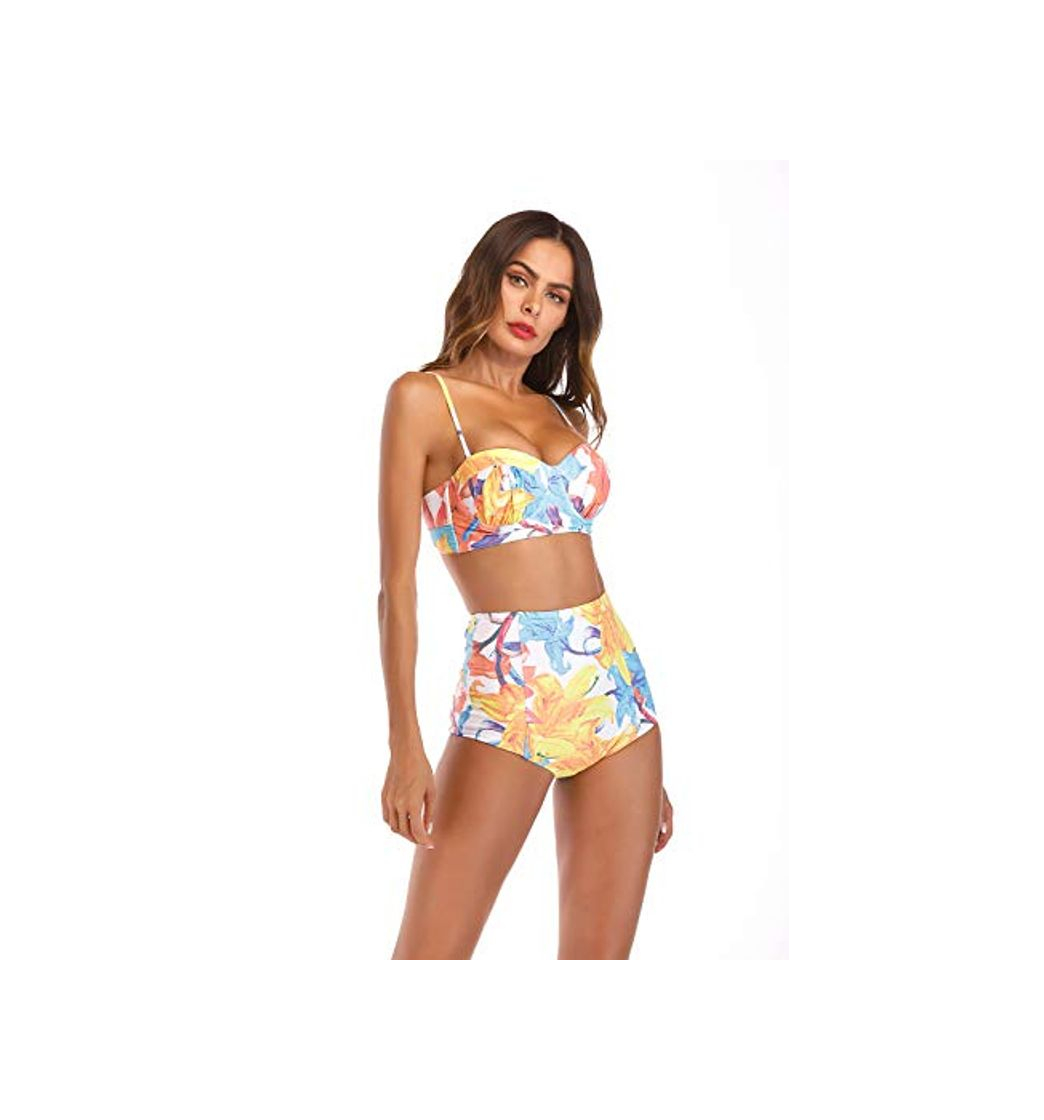 DHHY Bikini de Mujer Conjunto de Dos Piezas Traje de baño Bañador de Cintura Alta