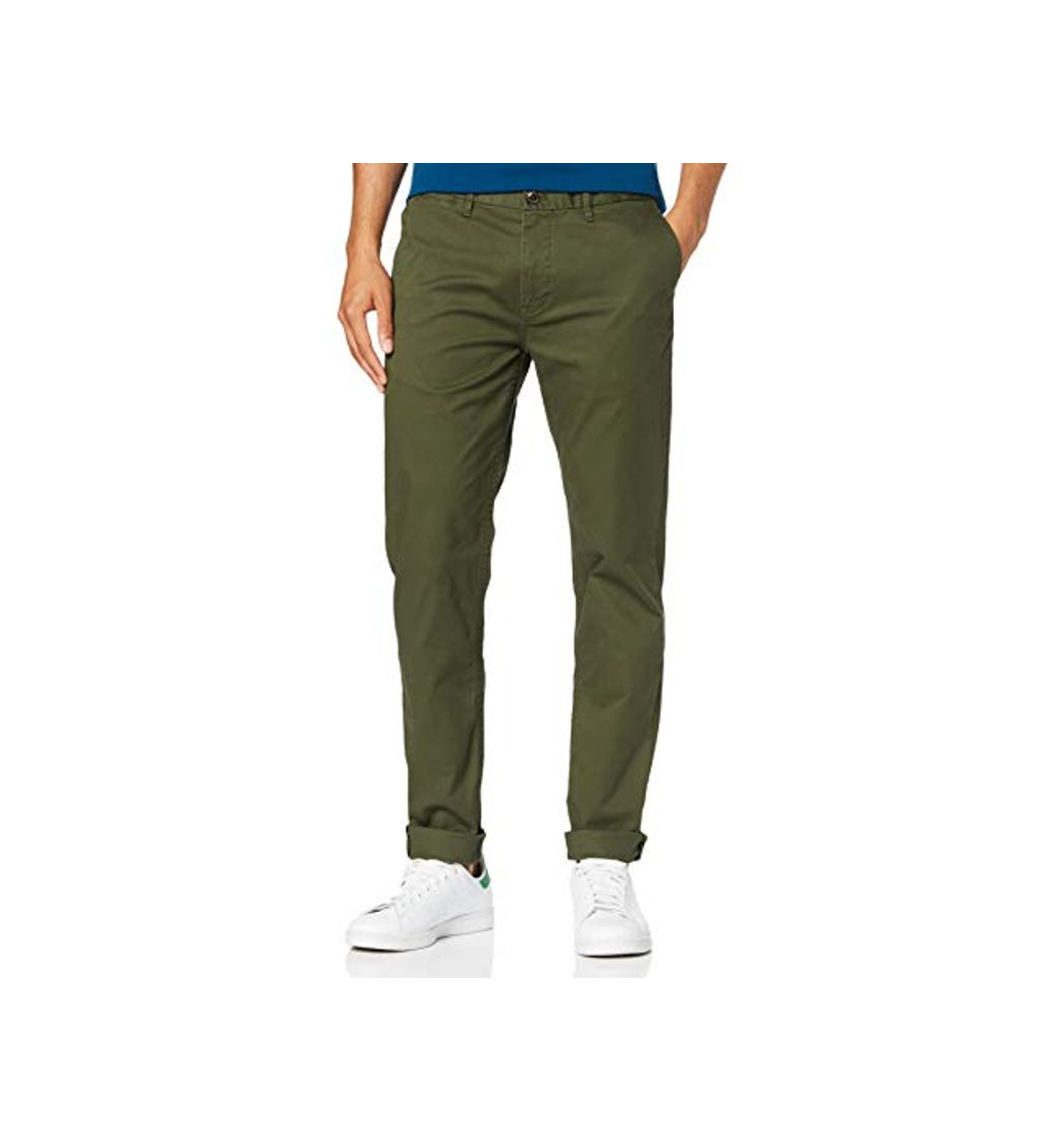 Social Scotch & Soda Nos Stuart-Classic Regular Slim Fit Chino Pantalones, Verde