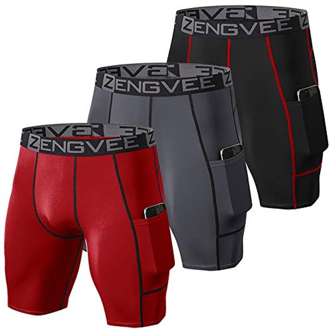 Fashion ZENGVEE 3 Piezas Mallas Hombre de Secado Rápido para Pantalon Corto Hombre