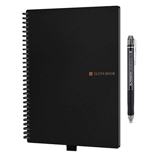Elfinbook Cuaderno Inteligente Reutilizable, Everlast Smart Notebook, Bolígrafo Borrable Incluido