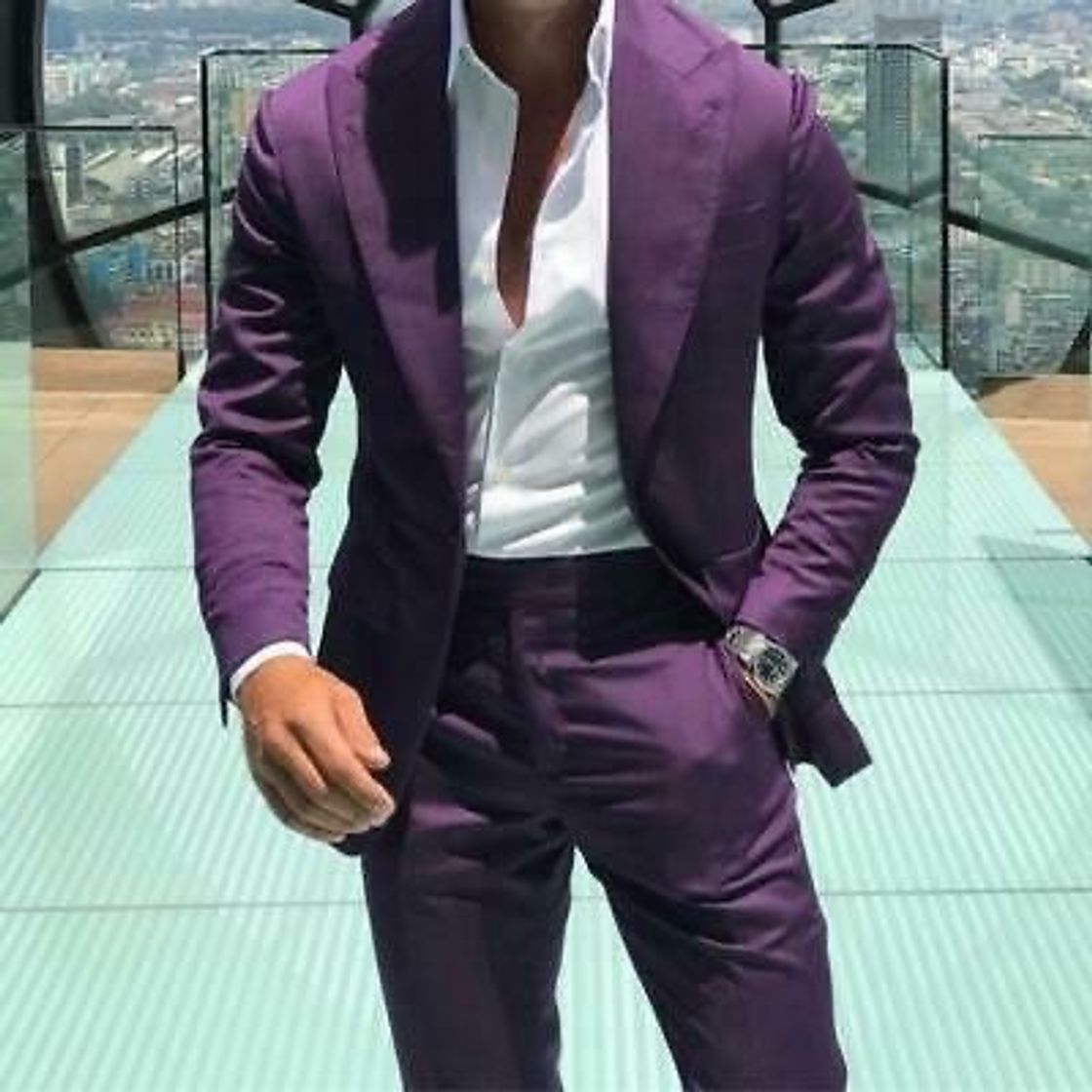 Fashion Purple suit elegante y como traje