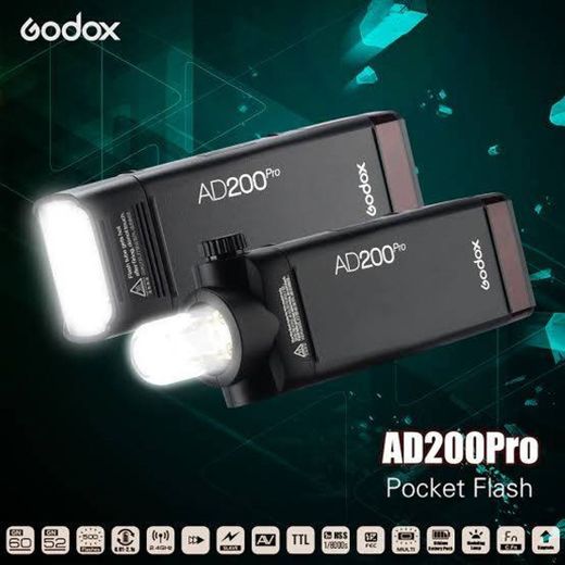 Godox AD200 Pro Version, 200Ws 2.4G Flash, 1