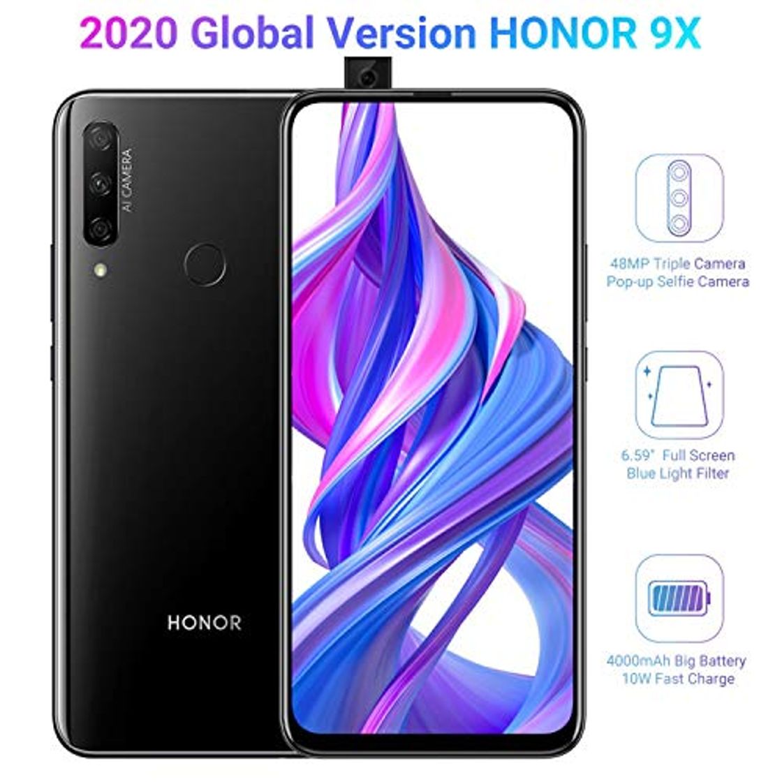 Producto HONOR 9X Smartphone Telefono Movil 4GB RAM 128GB ROM, Pantalla completa de