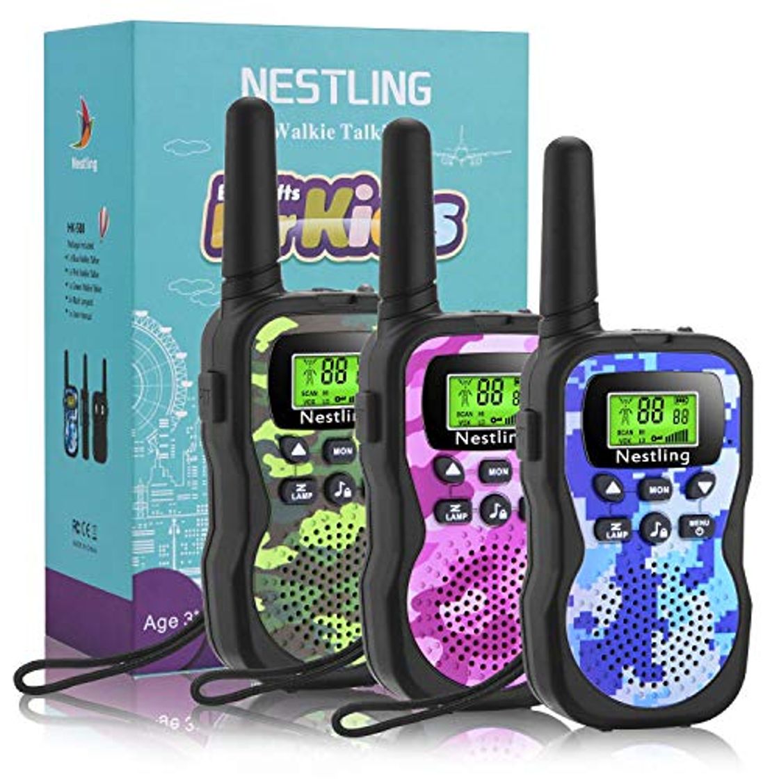 Producto Nestling Walkie Talkie para niños, Camuflaje al Aire Libre, 8 Canales, Radio