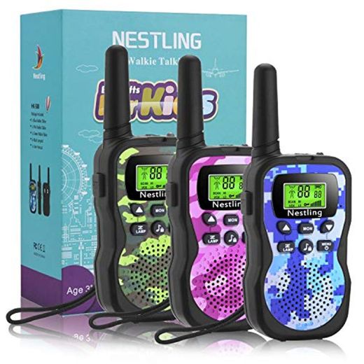 Nestling Walkie Talkie para niños, Camuflaje al Aire Libre, 8 Canales, Radio