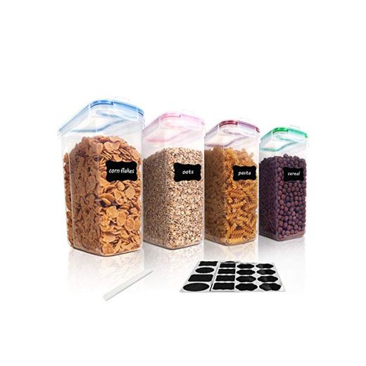 Vtopmart 4L Recipientes para Cereales Almacenamiento de Alimentos, Jarras de Almacenamiento de