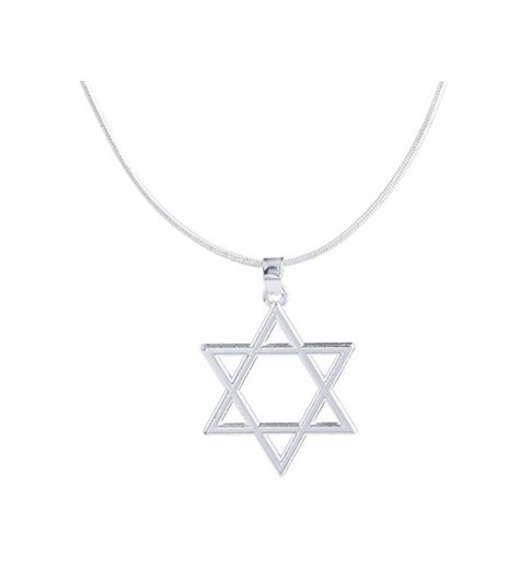 Collar con colgante de símbolos de estrella judía