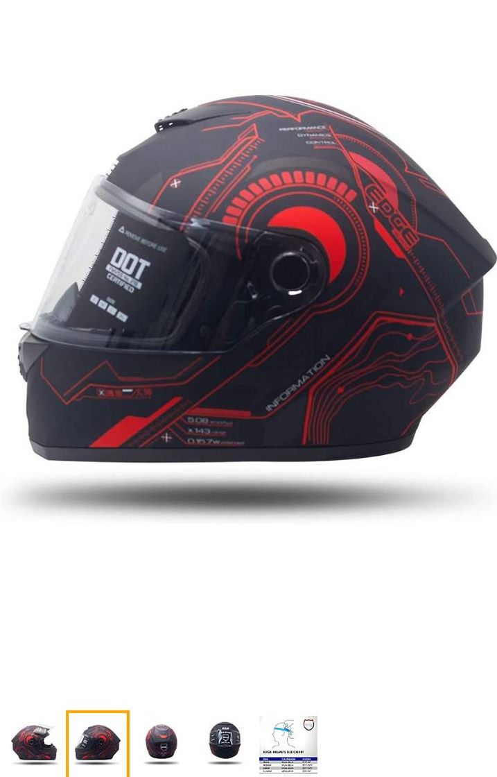 Moda Casco de motociclista negro con rojo 