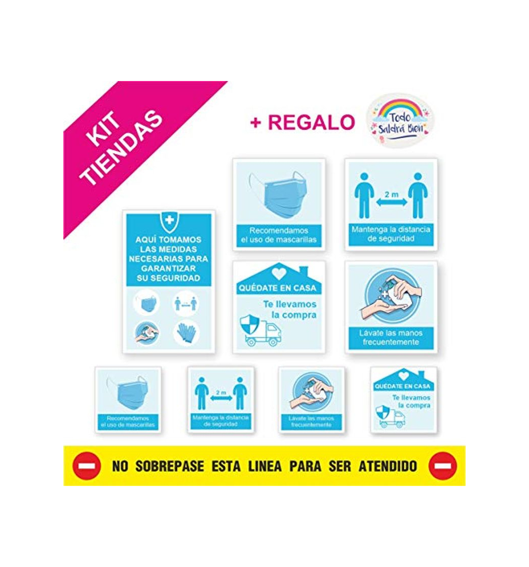 Products KIT 9 PEGATINAS MEDIDAS SEGURIDAD TIENDAS