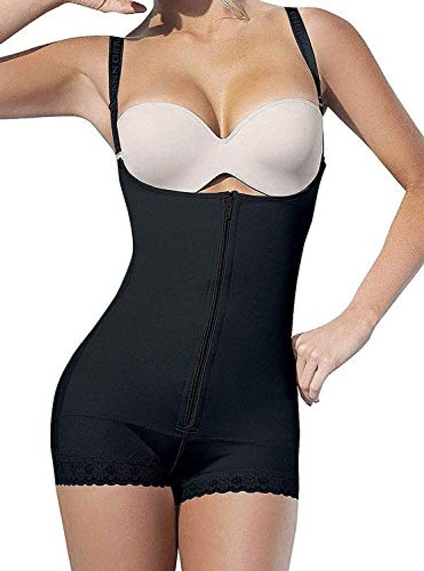 Fashion YIANNA Mujer Body Reductor Busto Abierto Corsé sin Costuras Faja Reductora Modeladora