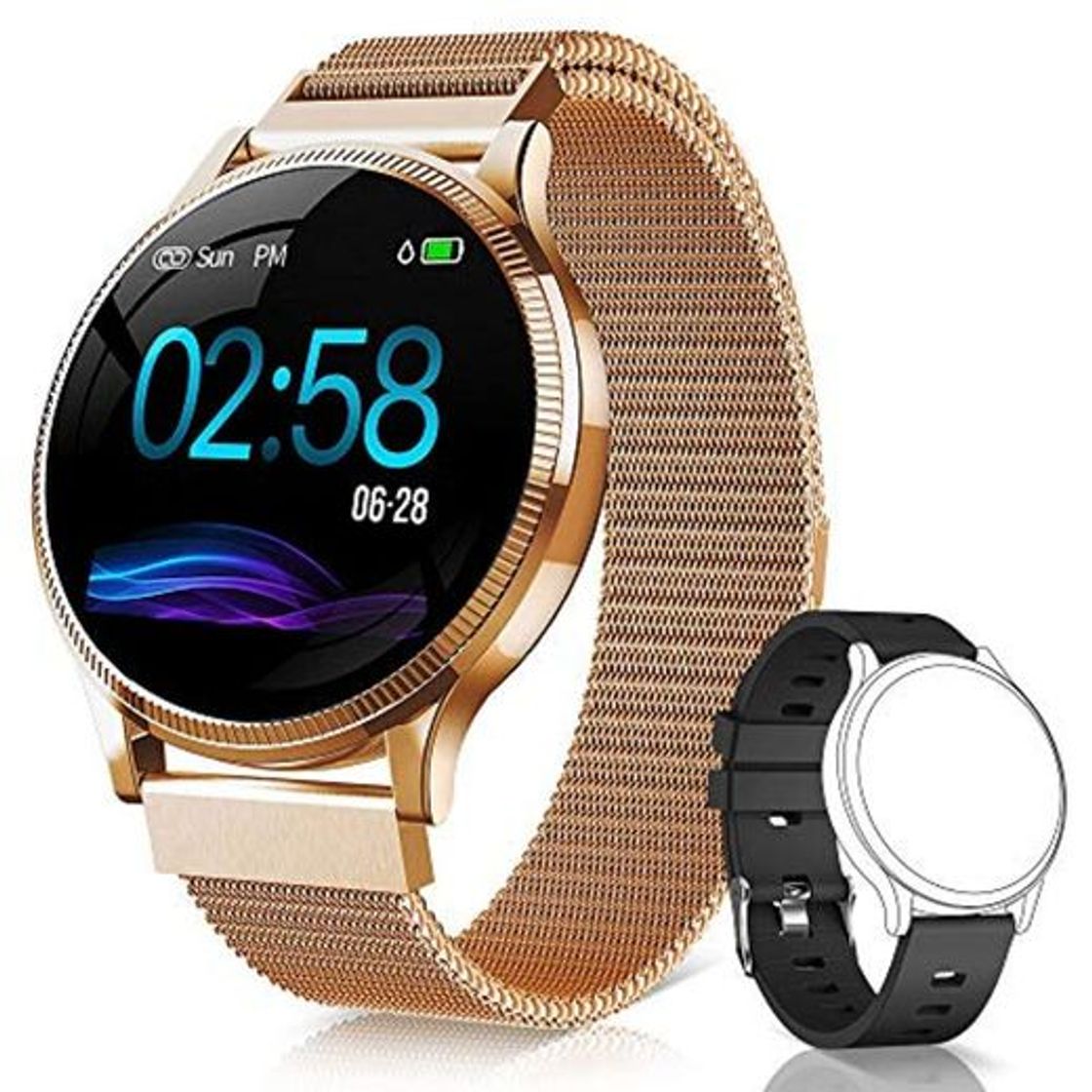 Social NAIXUES Smartwatch, Reloj Inteligente IP67 Pulsera Actividad Inteligente con Pulsómetro, Monitor de