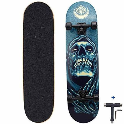 Eseewin Skateboard 9 Capas Decks 31"x8 Pro Skate Board Completo Maple Wood