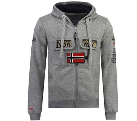 Geographical Norway Sudadera Hombre GYMCLASS Full Zip 100 rol Gris Melange M