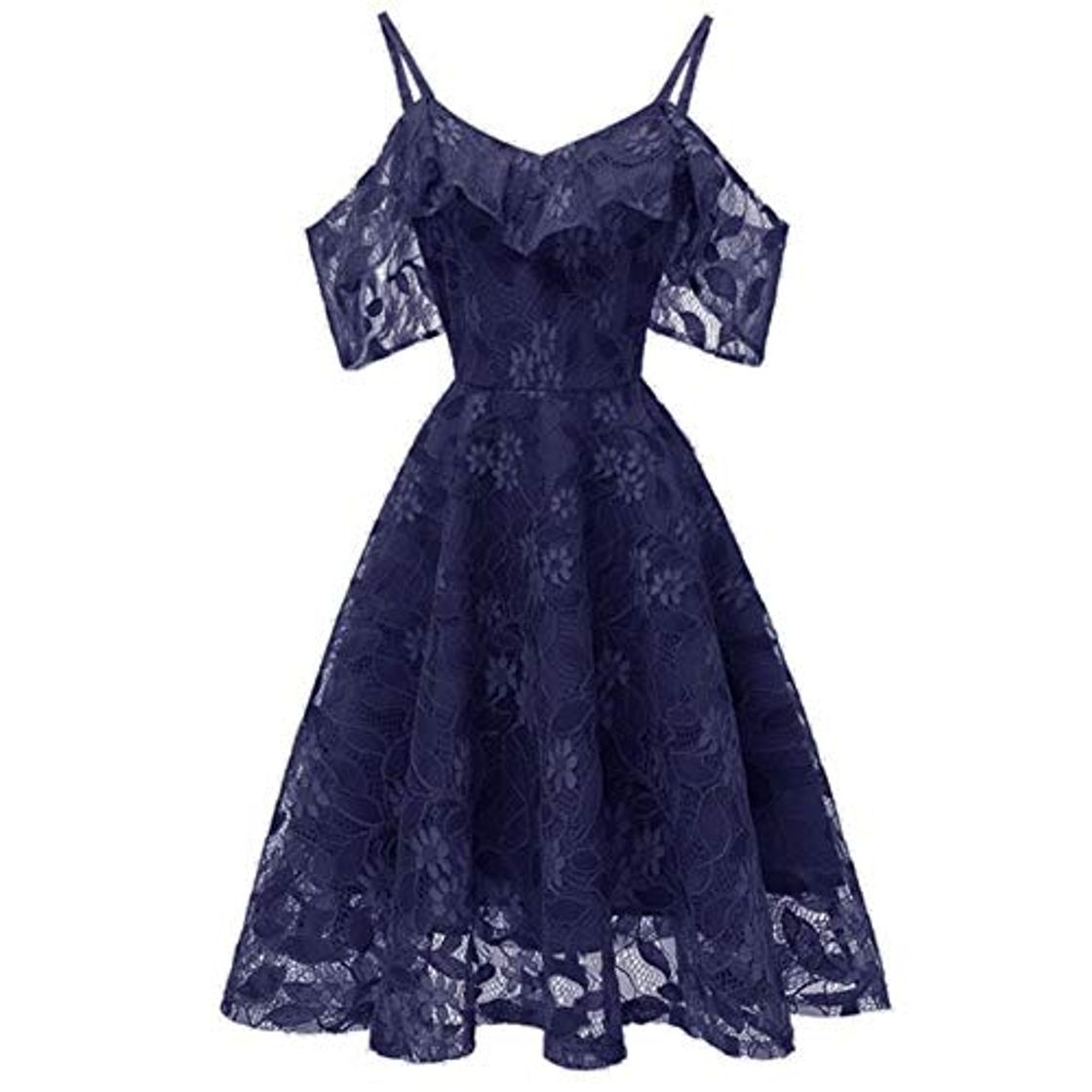 Social DIBAO Vestido de cóctel de señoras Cóctel Preen Rodilla Longitud Pink Encaje