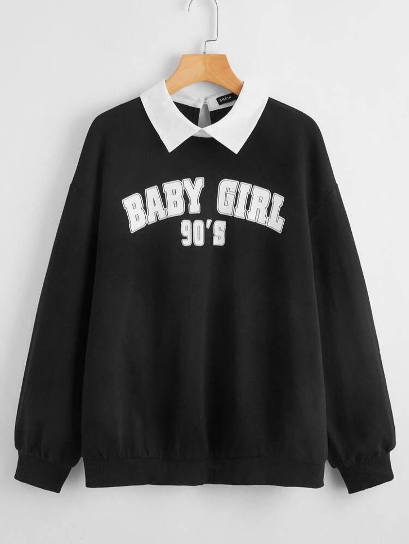 Moda Black Hoodie Baby Girl 90s Shein