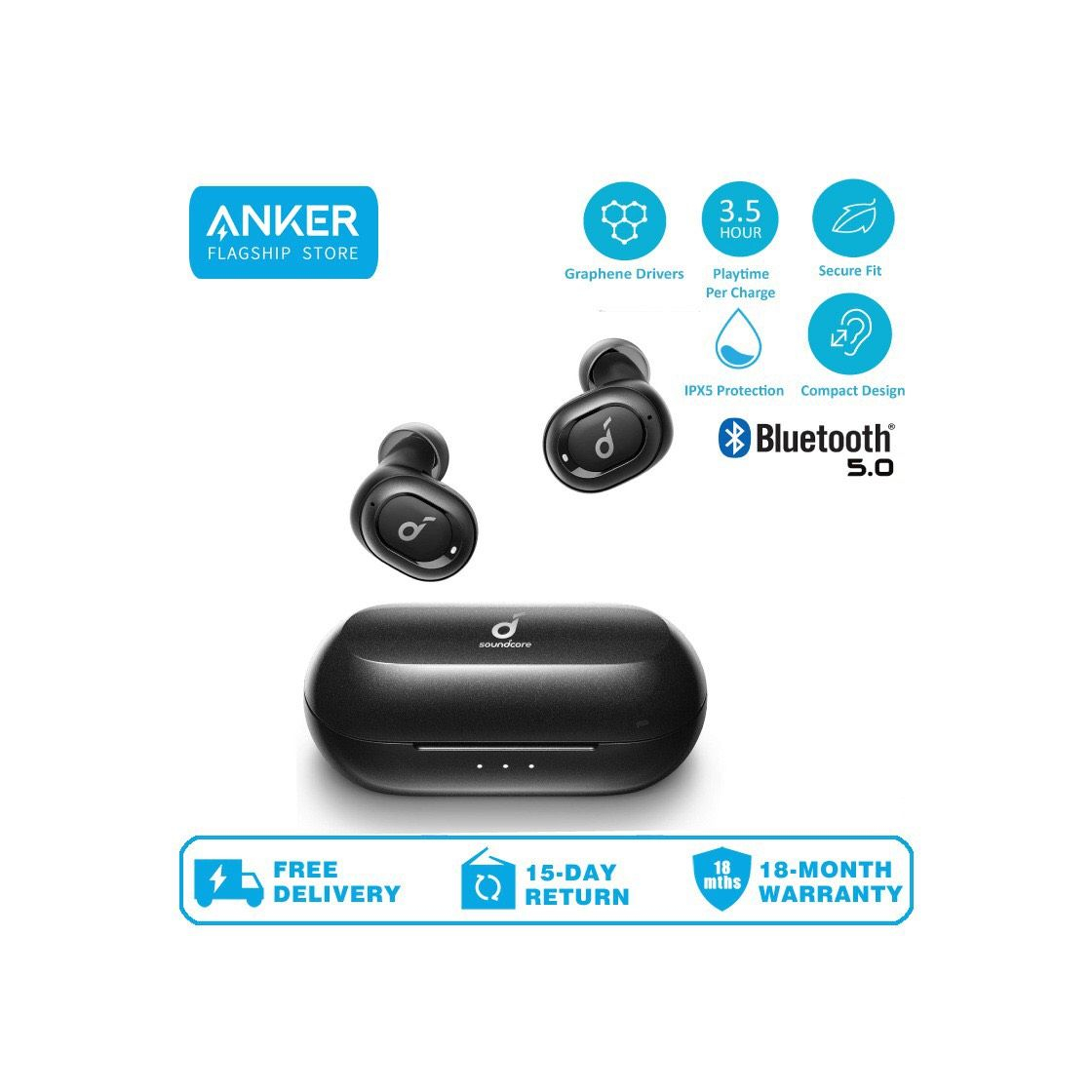 Products Auriculares inalámbricos Soundcore Liberty Lite de Anker, Auriculares inalámbricos con 12 Horas