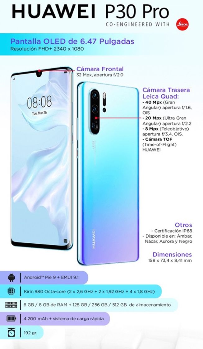 Producto Huawei P30 Pro - Smartphone de 6.47"