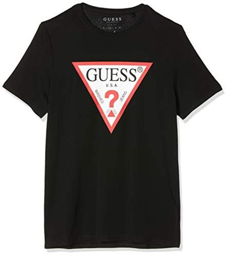 Guess Cn SS Original Logo Core tee Camiseta, Negro