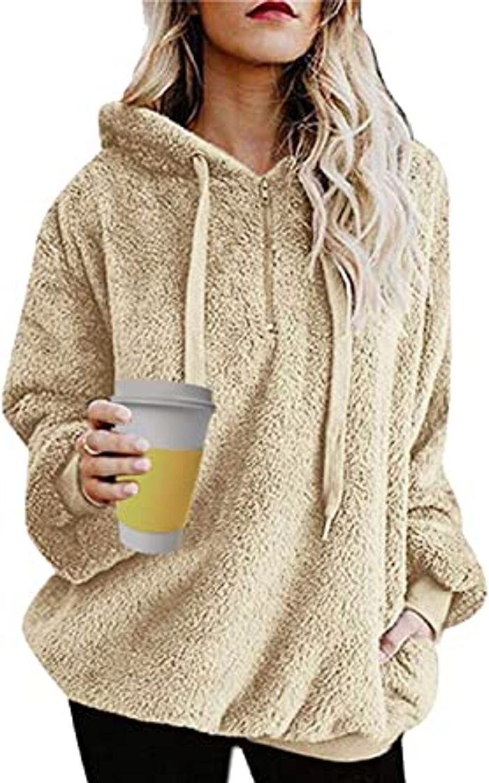 Social Tuopuda Mujer Sudadera con Capucha Suelta Tallas Grandes Invierno Manga Larga Pullover
