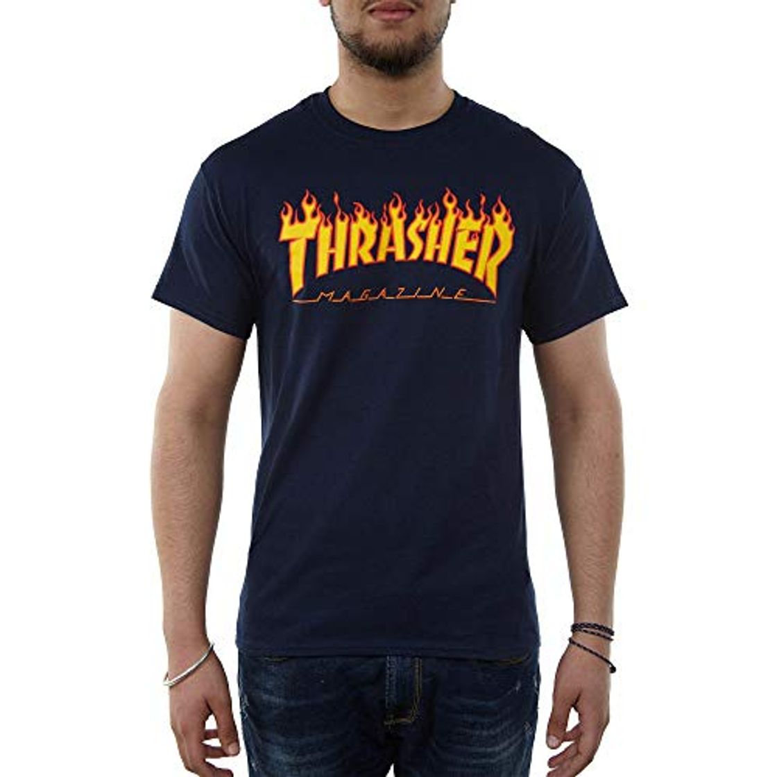 Fashion CAMISA THRASHER MAGAZINE FLAME AZUL - M