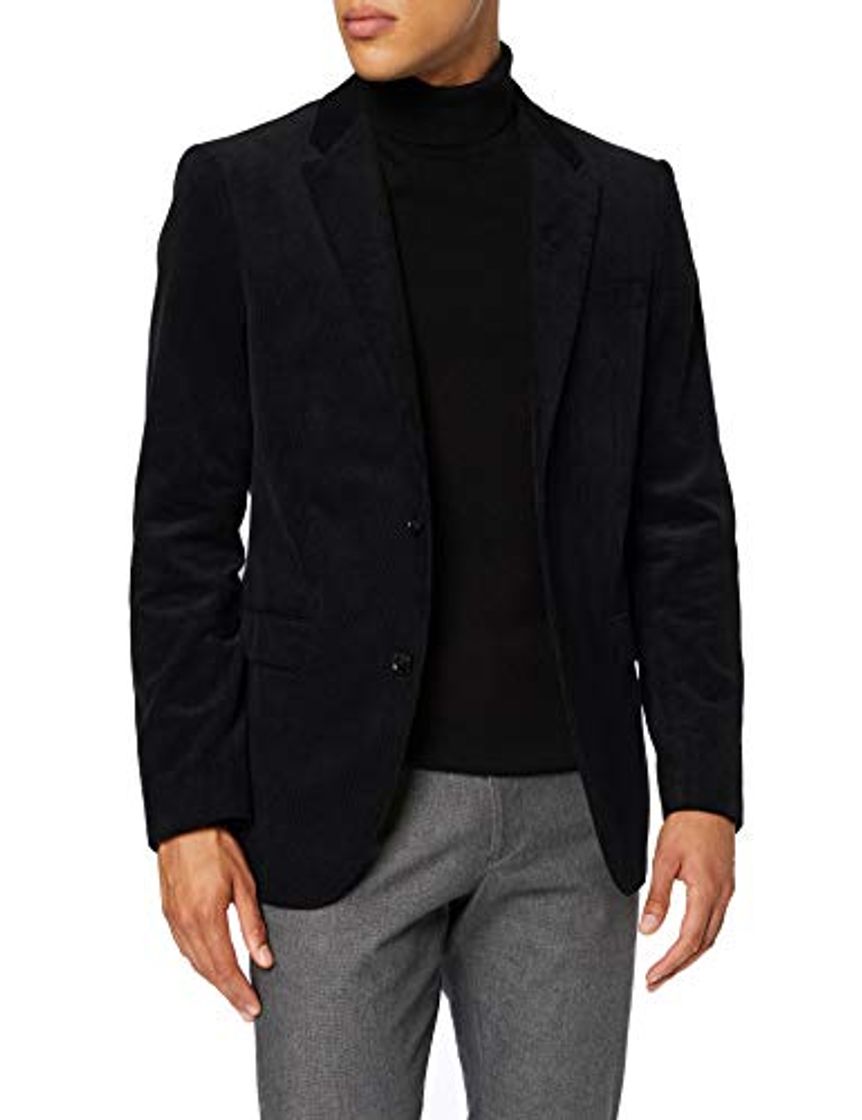 Fashion Marca Amazon - find. Americana Casual de Pana Hombre, Negro