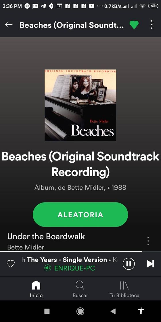 Canción Música Beaches de los 80s